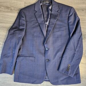 Lauren Ralph Lauren Mens Blue Glen Plaid Wool Blend Blazer Sport Coat 42S